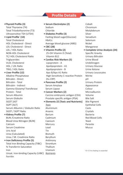 SENIOR CITIZEN HEALTH CHECKUP MALE (127 TESTS)